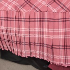 Plaid Pleated Pink Skirt